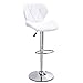 Produktbild LZRZBH Hocker Stuhl Rückenlehne Stitching Verstellbare Barhocker for Counter Pu-Leder, Set Küchen and Home Chromstahl Fußrasten & Basis Mit Doppel Fußbank (Color : White)