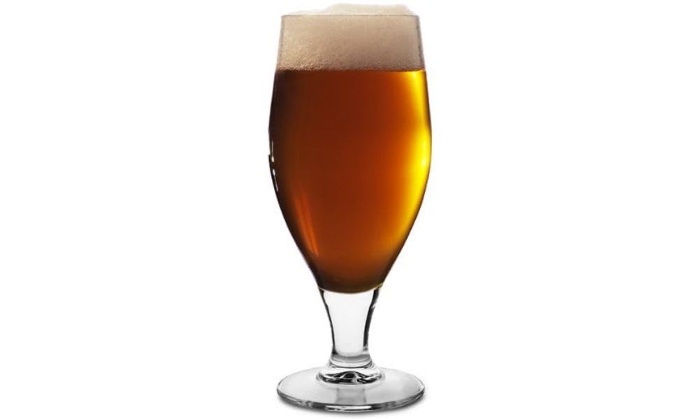 Vasos de cerveza con tallo de cervoise, 11.3 onzas, con forro y sello CE de 10 onzas, paquete de 6, vasos de 32 cl, vasos de cerveza con tallo