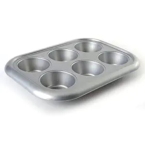 Norpro 3876 Nonstick More-Than-A-Muffin Pan, Jumbo, 6 Count, Grey