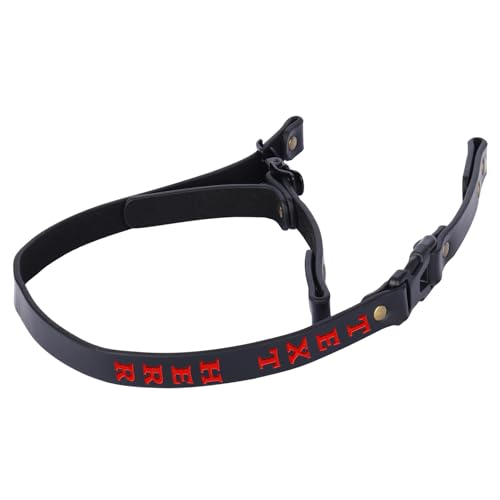 ZZHZBE Personalized Custom Name Leather Firefighter Helmet Chin Strap Gift for Fireman (Black), Large