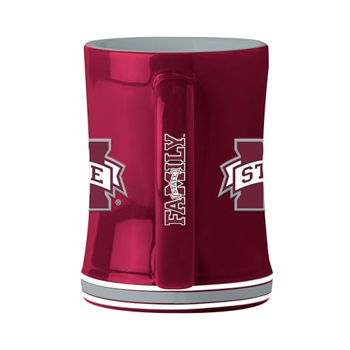 Image of Logo Brands NCAA Mississippi State Bulldogs 14 oz Relief Coffee Mug - Officially Licensed Mug, Sculpted 3D Logo and Team Colors - Comfortable Handle and Glossy Finish for College Sports Fans