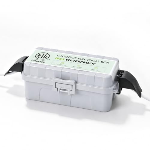 RESTMO Outdoor Electrical Box with Detachable Awning Cover, IP55 Waterproof