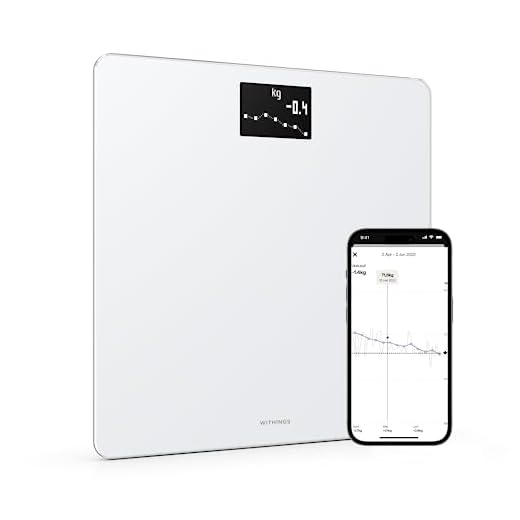 Withings Body — WIFI-verbundene Waage mit Gewichts- und BMI-Tracking, digitale Personenwaage mit App-Synchronisierung über Bluetooth oder WIFI, Weiß