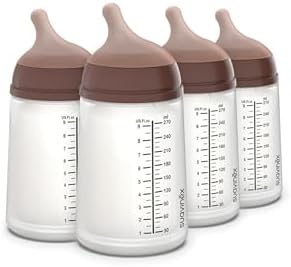 Suavinex Zero Zero Anti Colic Baby Bottle, 9 Oz, Deep, 4-Pack