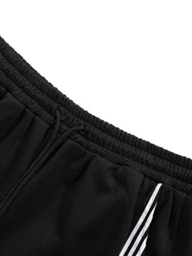 ZAFUL Men's Baggy Sweatpants Y2K Side Striped Track Pants Drawstring Waist Wide Leg Straight Lounge Pants with Pockets4