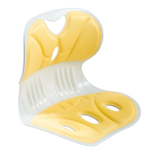 骨盤サポートチェア 骨盤矯正椅子 姿勢サポートチェア 座椅子 チェア テコ式 耐荷重100kg 腰当て 背当て オフィスチェア 腰痛改善 姿勢サポート 背筋 猫背対策 骨盤から腰をサポート 腰椎椎間板ヘルニア予防 (イエロー)