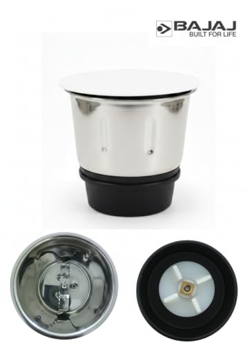 Image of Bajaj Original 300 ml Chutney Jar Assembly for FX11 Food Processor | Genuine Stainless Steel Spare Jar | Compatible with FX11 & Similar Models