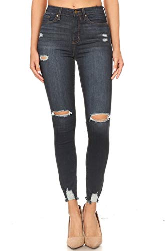 Celebrity Pink Jeans Women's Destroyed High Rise Unfinished Hem Skinny Jeans 3 Galilea CJ23000SS