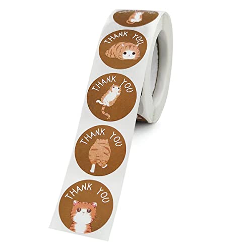 Bamsod Cat Stickers (Roll Of 1000) – 1” Round, 8 Cute Photos - Great For Kids, Teachers, Party Favors, Rewards, Craft Projects, Water Bottles, Scrapbooks, Calendars, Planners, And Journals #TOP2