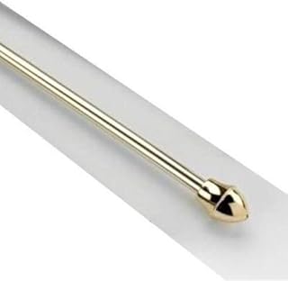 UNIVERSAL Cafe Rod Net curtain pole extendable 55cm - 85cm POLISHED BRASS- Telescopic metal rod diameter 12mm joining in the centre