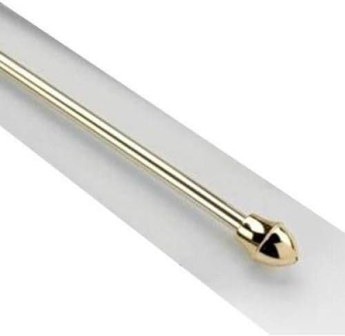 UNIVERSAL Cafe Rod Net curtain pole extendable 55cm - 85cm POLISHED BRASS- Telescopic metal rod diameter 12mm joining in the centre