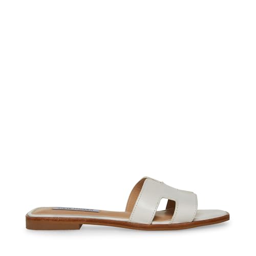 Steve Madden Women's Hadyn Sandal, White Leather, 8.5