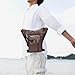 FytStycale Drop Leg Bag Outdoor Waterproof PU Leather Thigh Pouch Adjustable Waist Pack Suitable for Biking Travel Motorcycle Hiking Fis, Dark Brown
