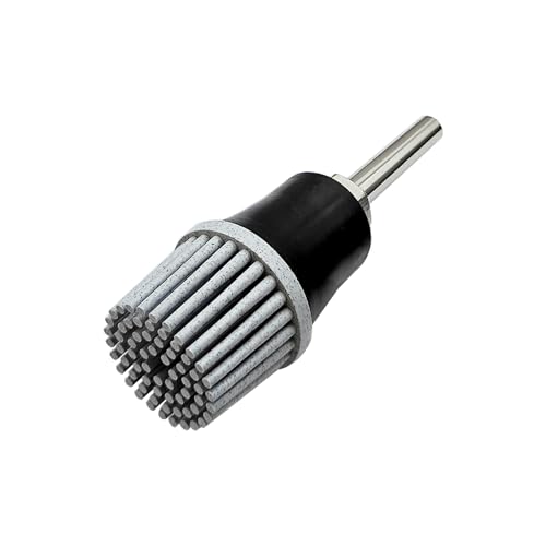 Image of HIEMIE Tools 1Inch Bristle Disc Grit 120# (White) with 1 Inch Shank Attachment Abrasive Coating Removal Disc for Metal