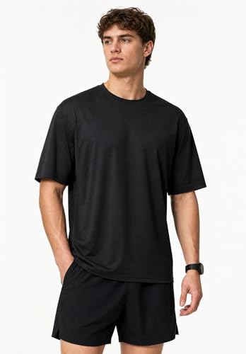 Image of Kinglaman 1 /5 Pack Mesh Workout Shirts for Men Dry Fit Gym Quick Dry Athletic Short Sleeve Sports T-Shirt Moisture Wicking