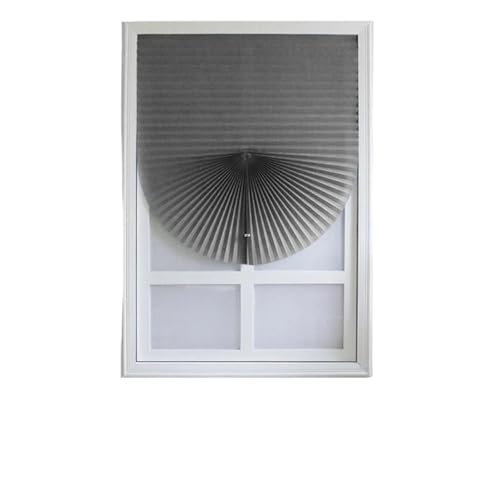 Cortinas Opacas Autoadhesivas, Plisadas, Plegables, de Papel no Tejido, con Filtro luz, for Cocina, baño, Oficina y balcón para Dormitorio y Hoga(Light Grey,90x180 mm)