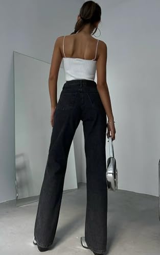 PIRAL Women's Crystal Cut Jeans - High Waisted Straight Fit Denim Pants - 32" Inseam3