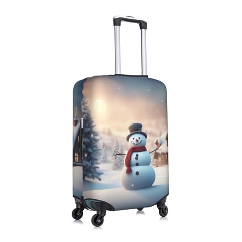 Merry Christmas Cute Snowman Print Luggage Suitcase Cover Protector Luggage Washable Covers With Concealed Zipper3