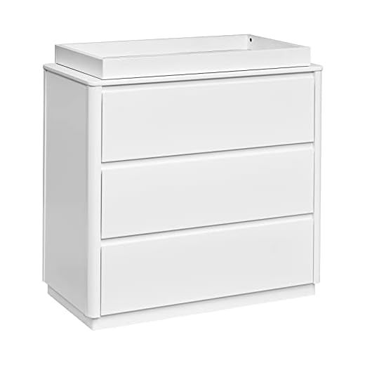 babyletto Bento 3-Drawer Changer Dresser with Removable Changing Tray in White, Greenguard Gold Certified
