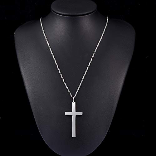 BEILIN 925 Sterling Silver Cremation Jewelry Cross Urn Pendant Memorial Cross Urn Necklace for Ashes2