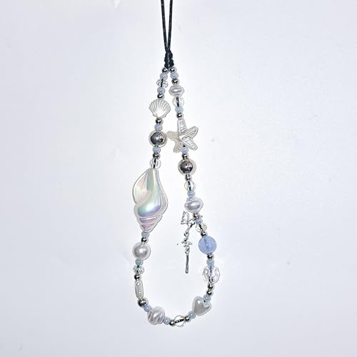 Image of Cute Beaded Camera Wrist Strap for Phone, Digital Camera Charm Lanyard, Pearl Beaded Chain for Bag Keychain Gift
