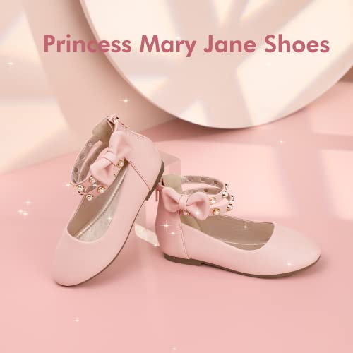 PANDANINJIA Jessica Toddler Girls Dress Shoes Ankle Strap Ballet Flats Flower Girl Shoes for Wedding Party School3