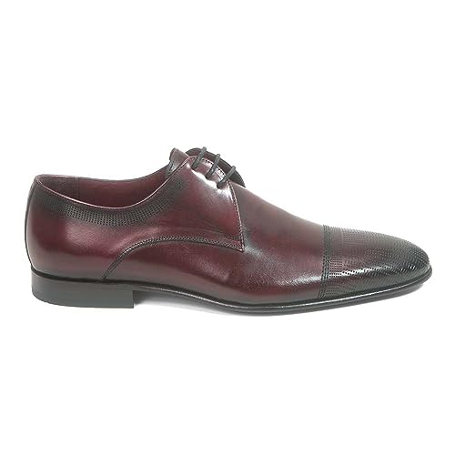 Image of Golden Pass Men's Burgundy Cap Toe Leather Sole Oxfords Dress Shoes