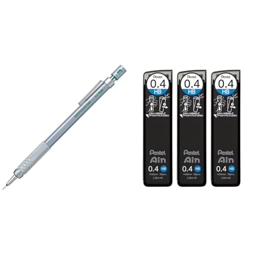 【セット買い】ぺんてる シャープペン グラフギア500 PG514 0.4mm&ぺんてる シャープ芯 ぺんてるアイン 0.4mm HB 3個 AMZ-XC284HB3P
