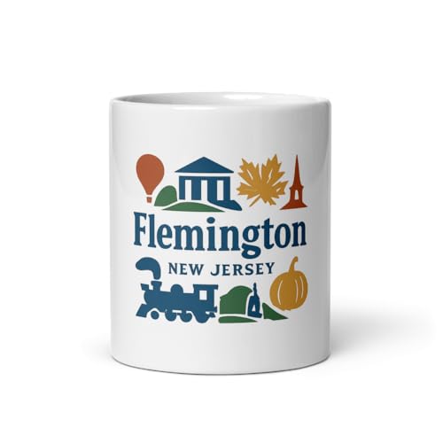 Flemington NJ 11 oz White Glossy Souvenir Coffee Mug