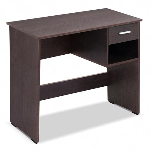 Image of ABOUT SPACE Study Table with Drawer & Bottom Storage -Computer Table for Laptop, Desktop, PC, Working, Drawing, Engineering Wood Office Desk for Home (Flower Wenge -L 90 x B 40 x H 75cm)