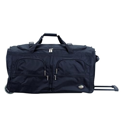 Rockland Rolling Duffel Bag, Black, 30'