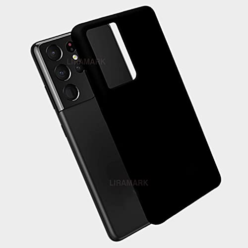 Image of LIRAMARK Liquid Silicone Soft Back Cover Case for Samsung Galaxy S21 Ultra (Black)