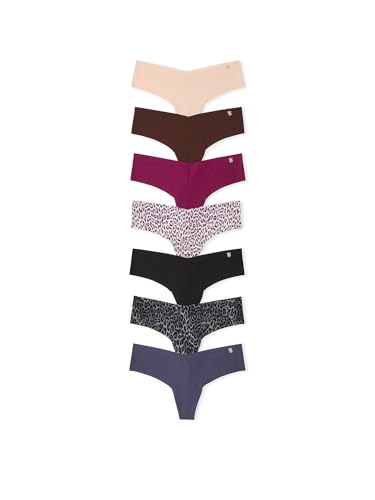 Victoria's Secret Women's No Show Thong Underwear, Panties for Women, Multi Pack (XS-XXL)