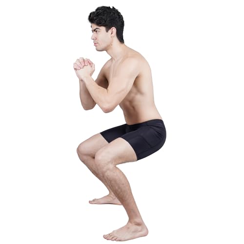 Image of NINQ Mens 2 Pack Polyester Yoga Short Men Summer Running Gym Sports Shorts with Pockets Shorts for Men (in, Alpha, M, Regular, Black)