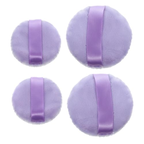 Veemoon 4 Piezas Polvo Suelto Esponja de Algodón para Maquillaje Almohadillas y Pequeñas para Base y Corrector Aplicador Suave y Compacto para Rostro