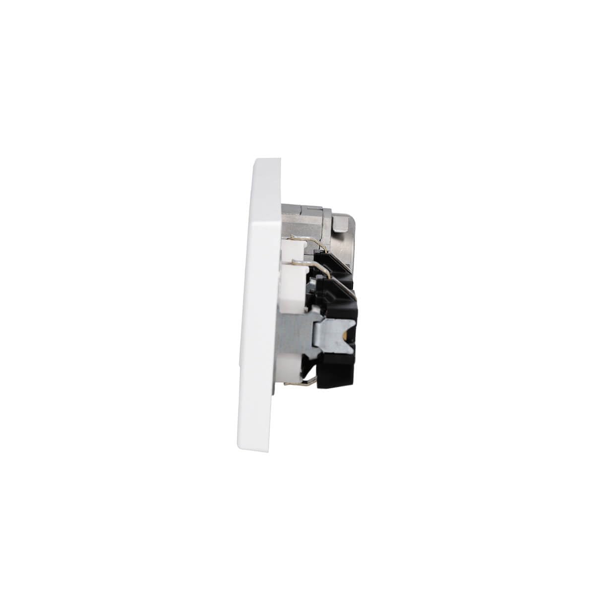 JUNG Serie LS Cat.6A Doppel-Netzwerkdose & 2 Steckdosen Alpinweiß | mit Cat.6A UAE-Anschlussdose, LS969-2UAWW Abdeckung, 2× LS1520WW SCHUKO Steckdosen, LS983WW Rahmen 3-fach