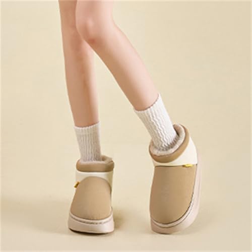 Women Mens Platform House Slippers Outdoor Waterproof Snow Boots Warm Fleece Lined Shoes Winter Non-Slip Home Slipper3