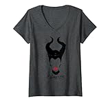 Womens Disney Maleficent Mistress of Evil Red Lips V-Neck T-Shirt