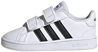 adidas Baby Grand Court Sneaker, Black/White, 6K M US Toddler