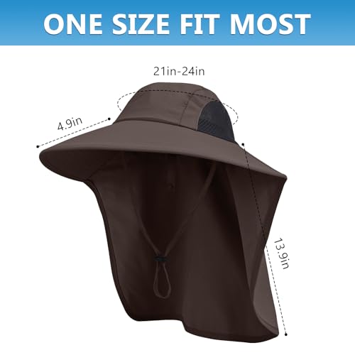 Image of Sun Hat for Men Women with Neck Flap,UPF 50+ UV Protection Fishing Hat