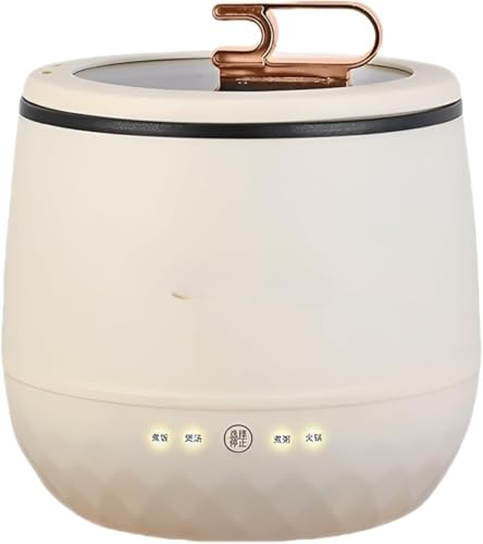 Queeninget炊飯器一人暮らし3合多機能小型ミニ炊飯器1.8リットル350 W省エネ(炊飯/粥/スープ/鍋)黒厚鍋掃除しやすい保温予約機能炊飯時間が短い簡単料理蒸し料理車内持ち込み (オフホワイト)