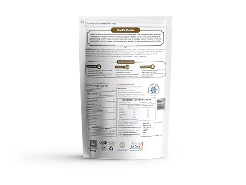 Image of Indian Kitchen Foods Instant Kadhi Pulao - Freeze Dried, Gluten-Free, Ready-to-Eat Indian Vegetarian Meal