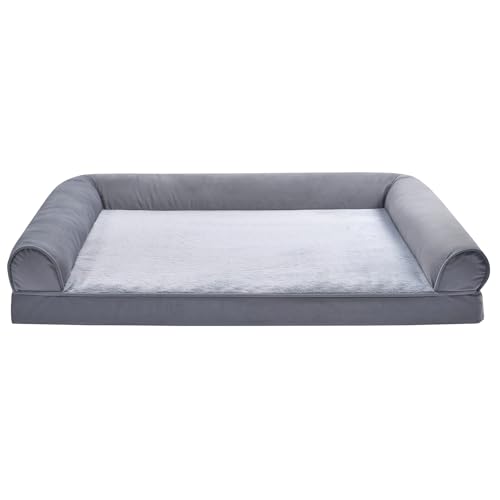 Amazon Basics Cama-sofá para Perro de Espuma, salón, Cubierta extraíble, Gris, 112 x 89 x 20 cm (L x W x H)