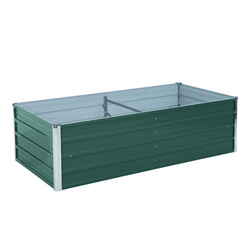 ESTEXO Hochbeet Metall Pflanzbeet Gemüsebeet Stahl Beet Pflanzkasten Blumenbeet Garten Verzinkt Gartenbeet RAL6005 (Moosgrün) 160x80x45 cm