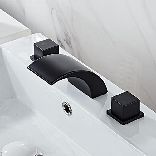 Robinet cascade pour évier 3 trous mitigeur de salle de bain avec écoulement fluide