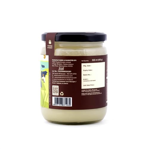TWO BROTHERS ORGANIC FARMS - Organic Buffalo Ghee (500ml)| Aromatic Flavor