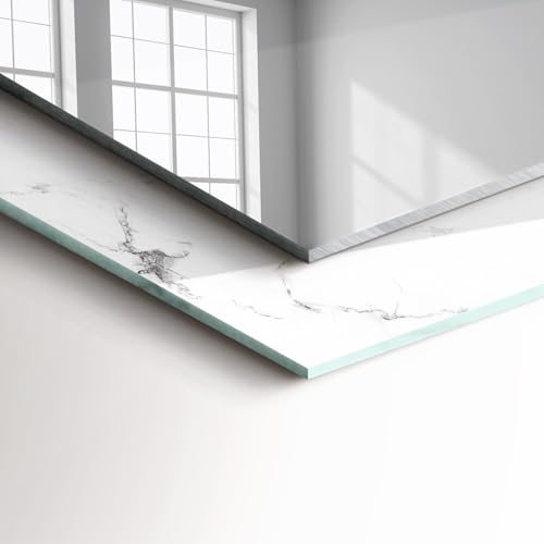 Miroir mural chic en verre imprimé marbre pour une décoration d'intérieur raffinée
