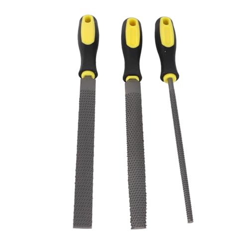 3Pcs Wood File, 3Pcs Rasp Coarse Tooth Half Round Flat Hand Metal Files Handles Tool Set Kit for Woodworking Ing
