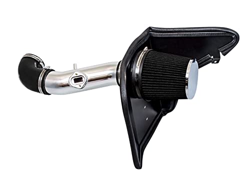 Cold Air Intake System with Heat Shield Kit + Filter Combo BLACK Compatible For 10-11 Chevy Camaro V6 3.6L