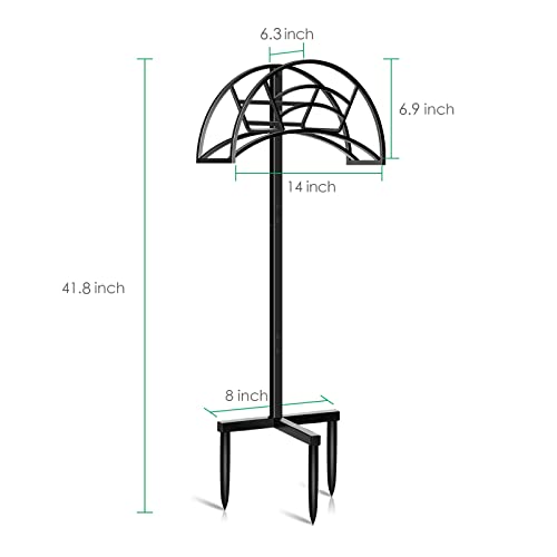 Tomcare Garden Hose Holder Upgraded Detachable Water Hose Holder Thick Metal Hose Hanger Heavy Duty Free Standing Garden Hose Storage Hose Stand Decorative Hose Organizer For Outside Yard, Black #TOP3